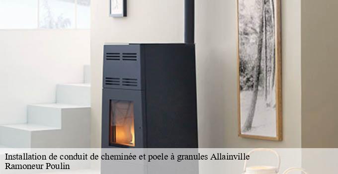 Installation de conduit de cheminée et poele à granules  allainville-28500 Ramoneur Poulin